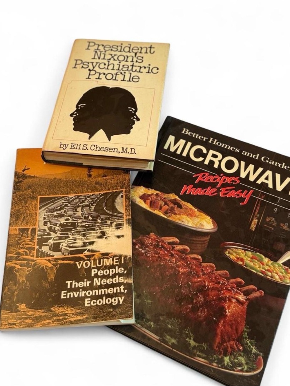 Vintage Book Lot: President Nixons Psychiatric Profile,Social Biology,Cook Book